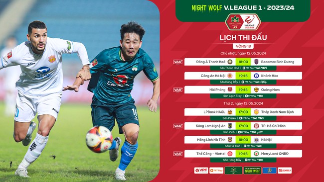 Trực tiếp bóng đá hôm nay việt nam: Vòng 18 V-League 2023/24