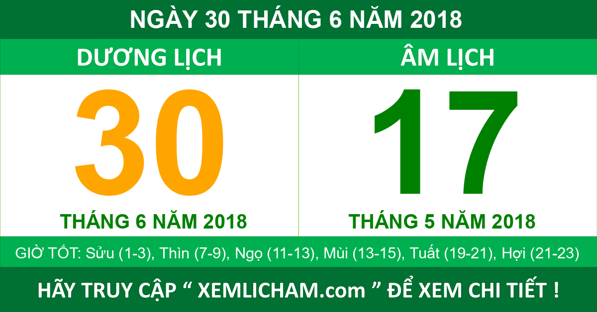 Bạn Có Biết 30 6 2018 Là Ngày Bao Nhiêu Âm Lịch Không?